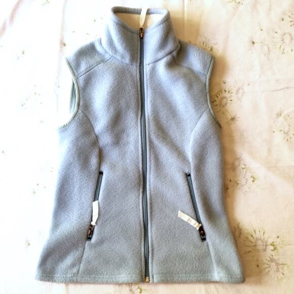 Patagonia Synchilla Vintage Baby Blue Full Zip Mock Turtleneck Vest Size XS - Picture 1 of 4